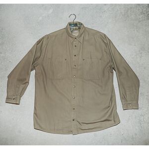 Haggar Utility Coat‎ Cotton Jacket Casual Long Sleeve Western Shirt Size Large